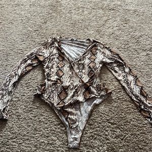 Cut out snake skin body suit